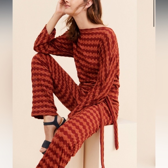 Rita Row Pants - Rita Row Lirio striped rust color jumpsuit 20205